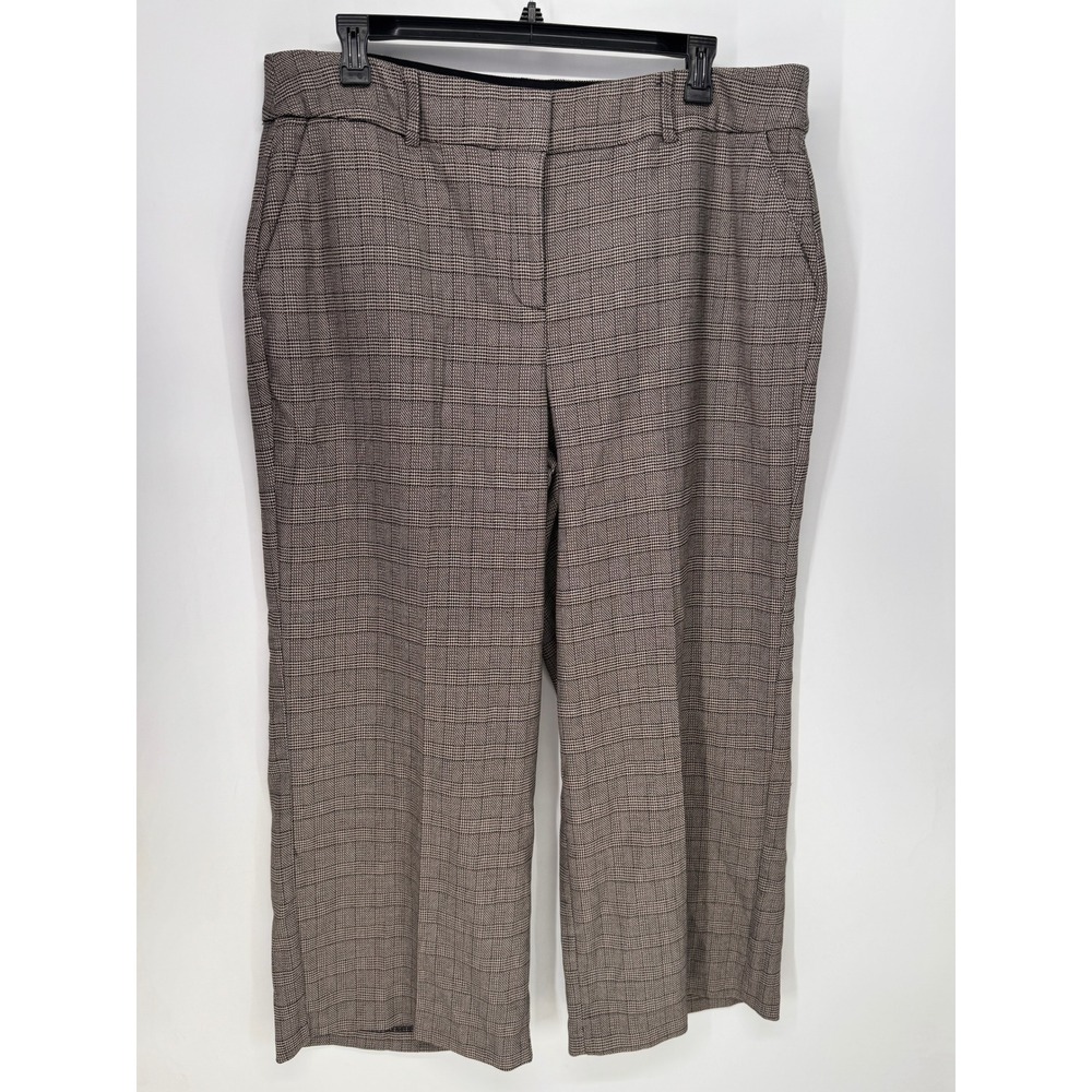 Lane Bryant Pants Women 20 Brown NWT Perfect Drape Wide Leg High Rise Plaid